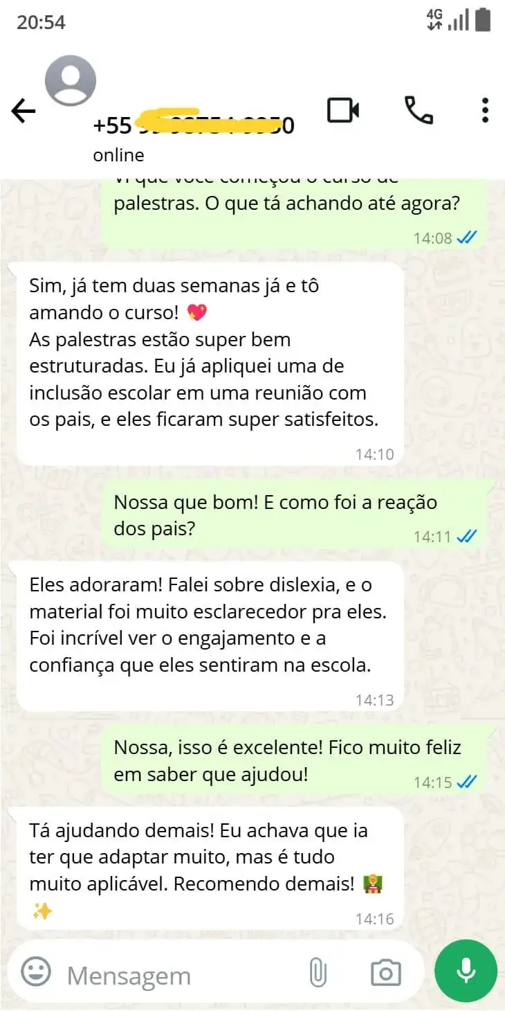 Depoimento WhatsApp